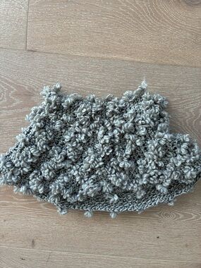 Bouclé Knit Loop Scarf - Light Gray
